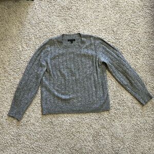 Banana Republic Aire Ribbed Crew Sweater in Heather Gray
